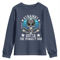 Straight Outta The Penalty Box Hockey Youth Sweatshirt Funny Skull Player Gift - Wonder Print Shop