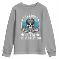 Straight Outta The Penalty Box Hockey Youth Sweatshirt Funny Skull Player Gift - Wonder Print Shop