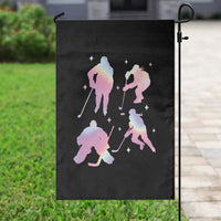 Iridescent Effect Hockey Players Retro Sport Lover Gift Garden Flag - Wonder Print Shop