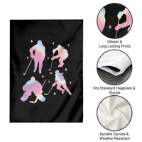 Iridescent Effect Hockey Players Retro Sport Lover Gift Garden Flag - Wonder Print Shop