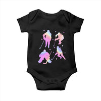 Iridescent Effect Hockey Players Retro Sport Lover Gift Baby Onesie - Wonder Print Shop