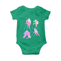 Iridescent Effect Hockey Players Retro Sport Lover Gift Baby Onesie - Wonder Print Shop
