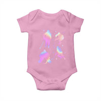 Iridescent Effect Hockey Players Retro Sport Lover Gift Baby Onesie - Wonder Print Shop