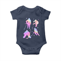 Iridescent Effect Hockey Players Retro Sport Lover Gift Baby Onesie - Wonder Print Shop