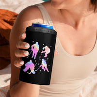 Iridescent Effect Hockey Players Retro Sport Lover Gift 4 in 1 Can Cooler Tumbler - Wonder Print Shop
