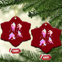 Iridescent Effect Hockey Players Retro Sport Lover Gift Ceramic Ornament - Wonder Print Shop