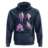 Iridescent Effect Hockey Players Retro Sport Lover Gift Hoodie - Wonder Print Shop