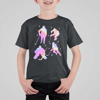 Iridescent Effect Hockey Players Retro Sport Lover Gift T Shirt For Kid - Wonder Print Shop
