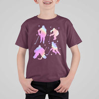Iridescent Effect Hockey Players Retro Sport Lover Gift T Shirt For Kid - Wonder Print Shop