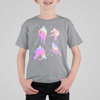 Iridescent Effect Hockey Players Retro Sport Lover Gift T Shirt For Kid - Wonder Print Shop