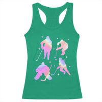 Iridescent Effect Hockey Players Retro Sport Lover Gift Racerback Tank Top - Wonder Print Shop