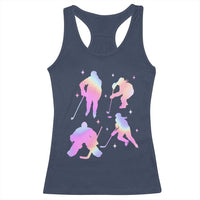 Iridescent Effect Hockey Players Retro Sport Lover Gift Racerback Tank Top - Wonder Print Shop