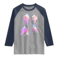 Iridescent Effect Hockey Players Retro Sport Lover Gift Raglan Shirt - Wonder Print Shop