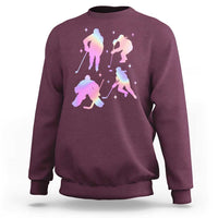 Iridescent Effect Hockey Players Retro Sport Lover Gift Sweatshirt - Wonder Print Shop