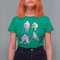 Iridescent Effect Hockey Players Retro Sport Lover Gift T Shirt For Women - Wonder Print Shop