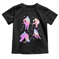 Iridescent Effect Hockey Players Retro Sport Lover Gift Toddler T Shirt - Wonder Print Shop
