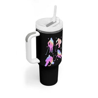 Iridescent Effect Hockey Players Retro Sport Lover Gift Tumbler With Handle - Wonder Print Shop