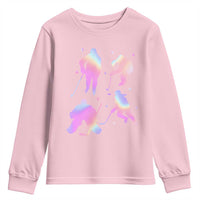 Iridescent Effect Hockey Players Retro Sport Lover Gift Youth Sweatshirt - Wonder Print Shop