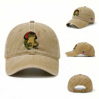 Funny Frog Bob Haircut Gamer Meme Washed Cotton Baseball Cap Game Lover