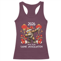Bigfoot Lunar New Year Racerback Tank Top Funny Same Assquatch - Wonder Print Shop