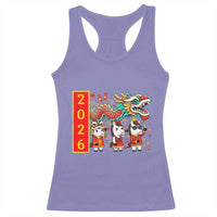 Cute Horse Dragon Dance Racerback Tank Top Lunar New Year - Wonder Print Shop