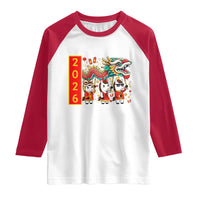 Cute Horse Dragon Dance Raglan Shirt Lunar New Year - Wonder Print Shop