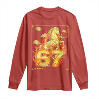 Funny Horse Six Seven Meme Long Sleeve Shirt Happy Lunar New Year - Wonder Print Shop