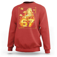 Funny Horse Six Seven Meme Sweatshirt Happy Lunar New Year - Wonder Print Shop