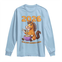 Still Not Joining A Gym Lunar New Year Long Sleeve Shirt Funny Horse Eating Ramen - Wonder Print Shop