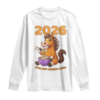 Still Not Joining A Gym Lunar New Year Long Sleeve Shirt Funny Horse Eating Ramen - Wonder Print Shop