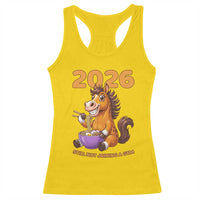 Still Not Joining A Gym Lunar New Year Racerback Tank Top Funny Horse Eating Ramen - Wonder Print Shop