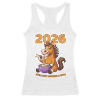 Still Not Joining A Gym Lunar New Year Racerback Tank Top Funny Horse Eating Ramen - Wonder Print Shop