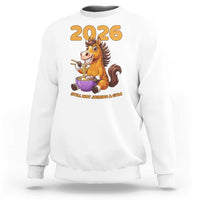 Still Not Joining A Gym Lunar New Year Sweatshirt Funny Horse Eating Ramen - Wonder Print Shop