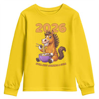 Still Not Joining A Gym Lunar New Year Youth Sweatshirt Funny Horse Eating Ramen - Wonder Print Shop