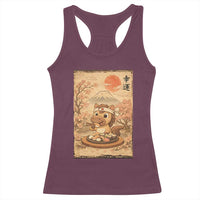 Funny Horse Eating Sushi Racerback Tank Top Japanese Noodle Lover - Wonder Print Shop