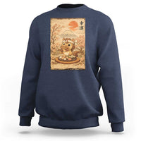 Funny Horse Eating Sushi Sweatshirt Japanese Noodle Lover - Wonder Print Shop