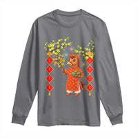 Funny Tet Holiday Long Sleeve Shirt Cute Horse In Ao Dai - Wonder Print Shop