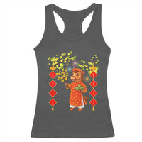 Funny Tet Holiday Racerback Tank Top Cute Horse In Ao Dai - Wonder Print Shop