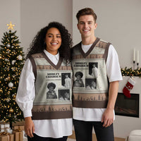 Shirley Chisholm Unbought And Unbossed V-Neck Knit Sweater Vest Vintage Feminist Poster