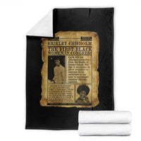 Vintage Newspaper Shirley Chisholm Throw Blanket First Black Woman In Congress