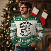 Funny Plumber Frog Gift Ugly Christmas Sweater Feeling Cute Might Clog The Toilet Later
