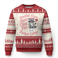 Feeling Cute Might Clog Toilet Later Ugly Christmas Sweater Funny Raccoon