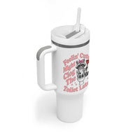 Feeling Cute Might Clog Toilet Later Tumbler With Handle Funny Raccoon