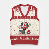 USA Mexico Canada V-Neck Knit Sweater Vest 2026 Football Fan Gift