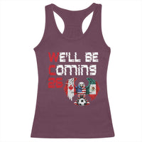 Glitched North America Eagle Soccer Racerback Tank Top We Will Be Coming 26