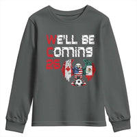 Glitched North America Eagle Soccer Youth Sweatshirt We Will Be Coming 26