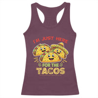 Funny Cinco De Mayo Just Here For The Tacos Racerback Tank Top Taco Lover Gift