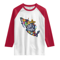 Cinco De Mayo Party Mexican Map Raglan Shirt Lets Fiesta