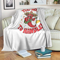 Funny Mexican Jalapeno Throw Blanket Too Hot To Handle Cinco De Mayo Party