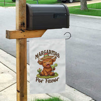 Funny Cinco De Mayo Highland Cow Garden Flag Margaritas Por Favor